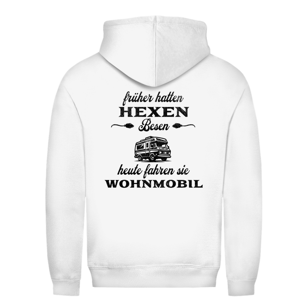 Früher hatten Hexen Besen. Heute fahren sie Wohnmobil - Backprint Frauen Hoodie