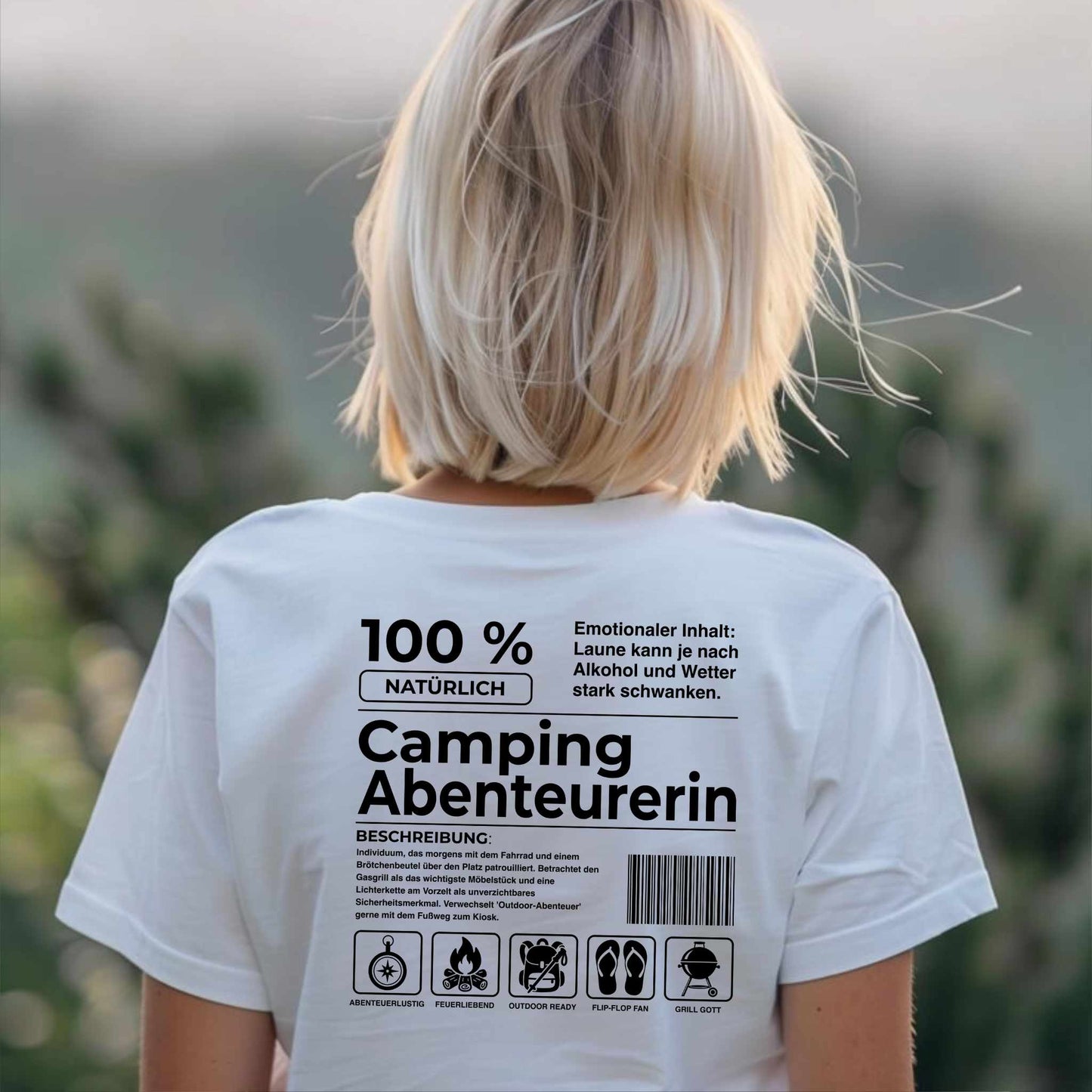 Shirt für alle Camping Abenteurerinnen (Backprint)