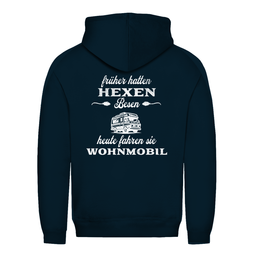 Früher hatten Hexen Besen. Heute fahren sie Wohnmobil - Backprint Frauen Hoodie