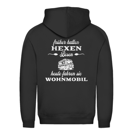 Früher hatten Hexen Besen. Heute fahren sie Wohnmobil - Backprint Frauen Hoodie