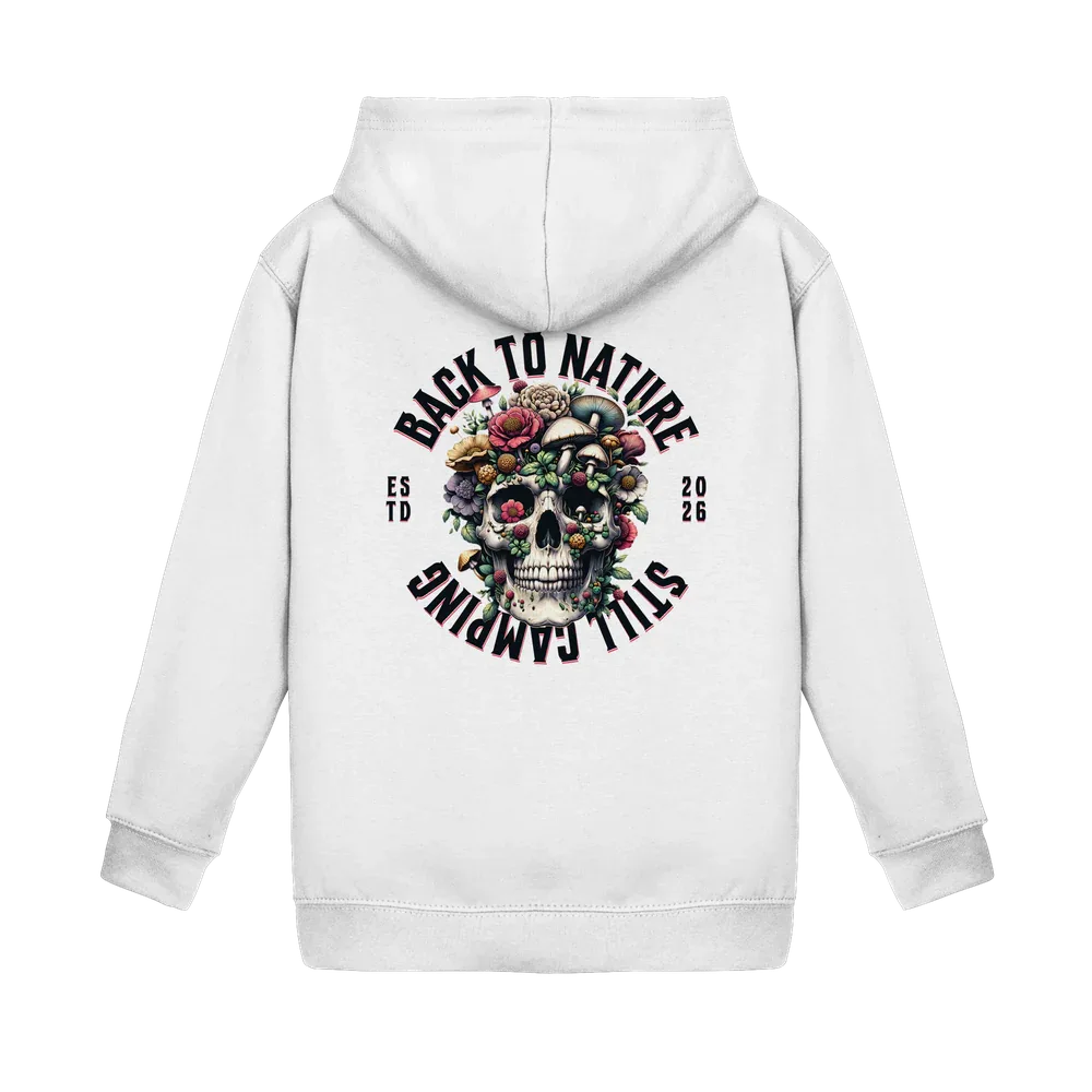 Back to Nature Still Camping - Backprint Kinder Hoodie