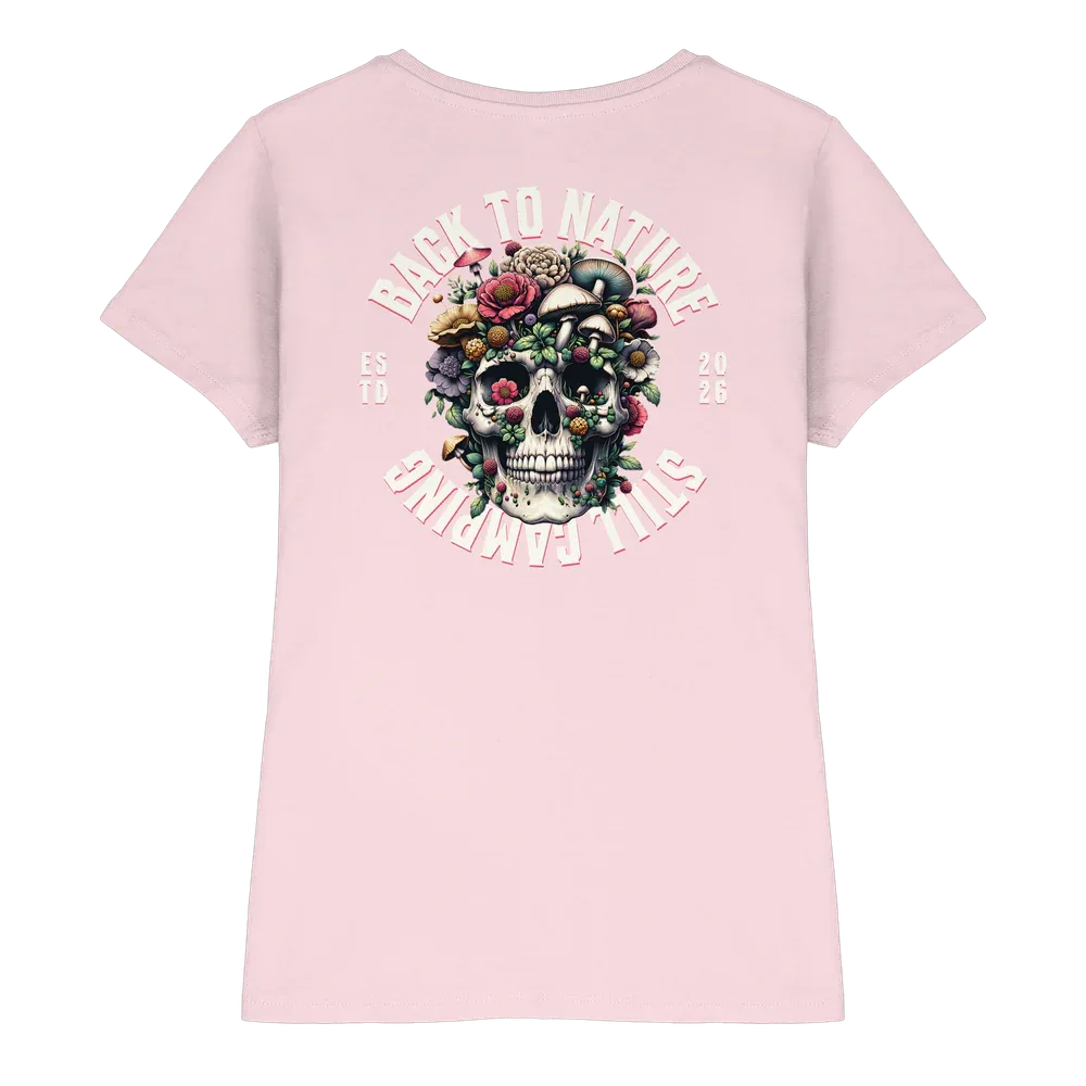 Back to Nature Still Camping - Backprint Frauen Shirt
