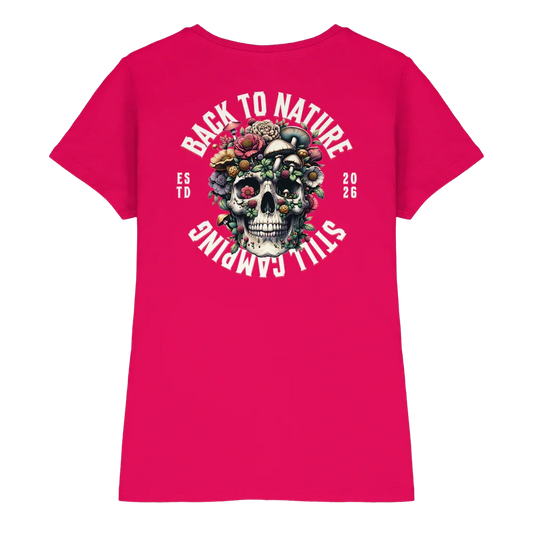 Back to Nature Still Camping - Backprint Frauen Shirt