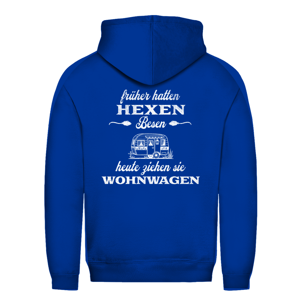 Früher hatten Hexen Besen. Heute ziehen sie Wohnwagen - Backprint Frauen Hoodie