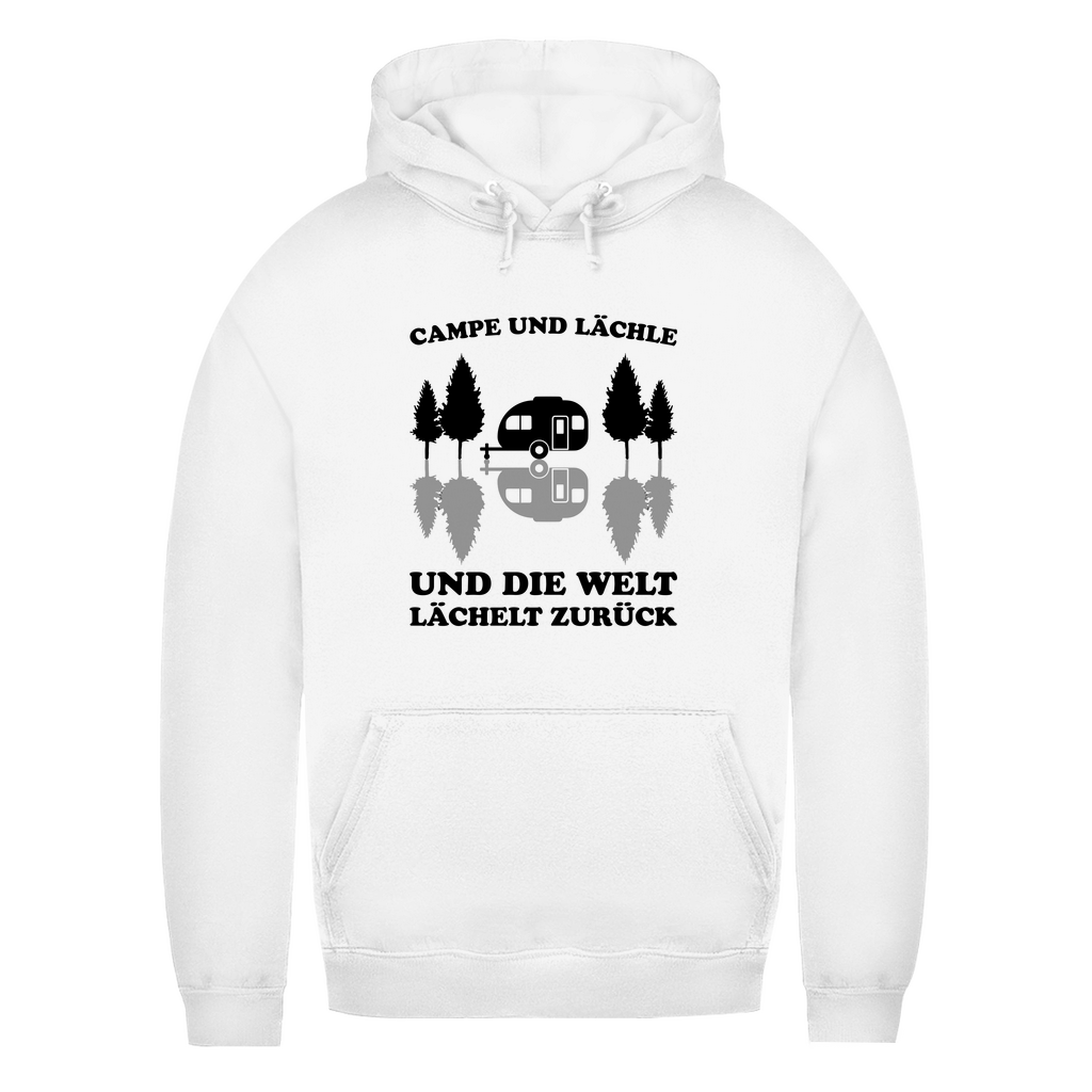 Campe und lächle - Frauen Hoodie - Campingfamilie.de