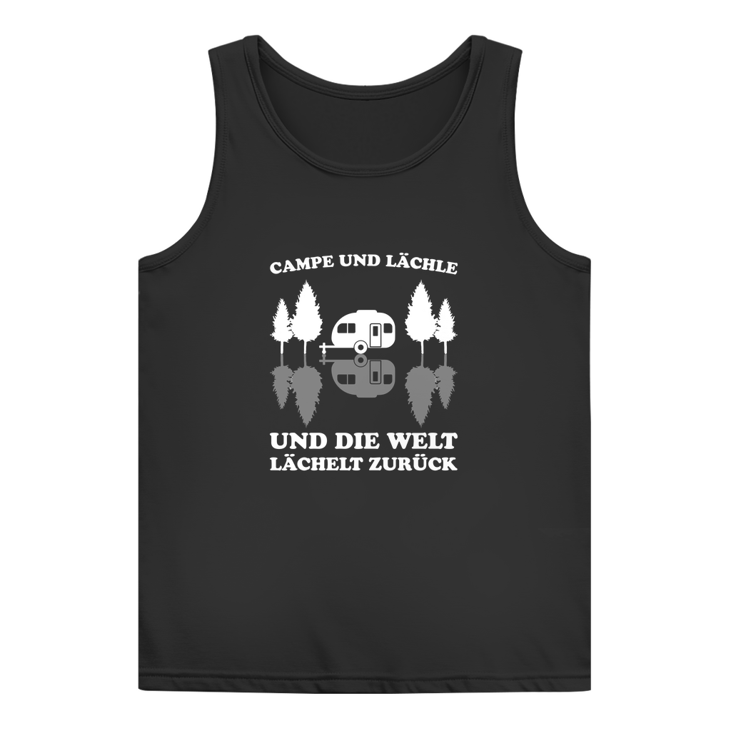 Campe und lächle - Frauen Tank Top - Campingfamilie.de