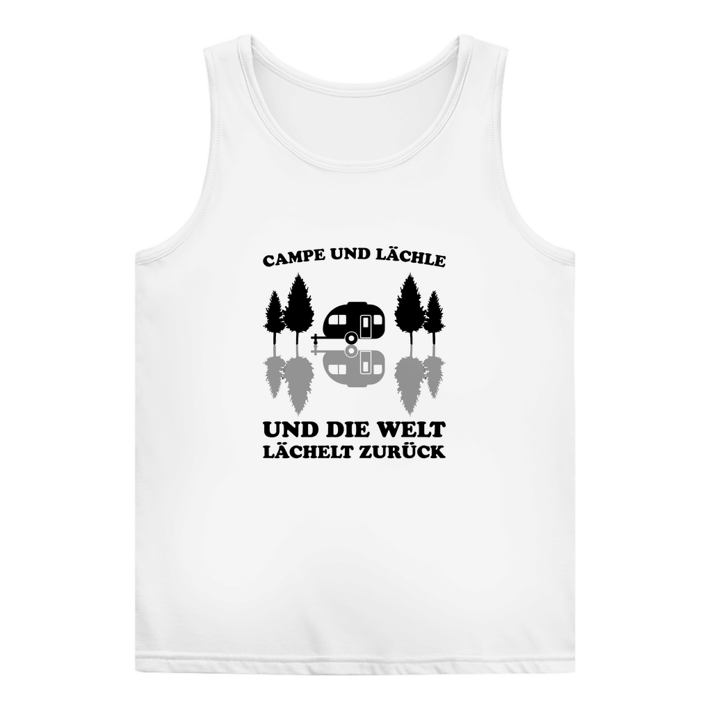 Campe und lächle - Frauen Tank Top - Campingfamilie.de