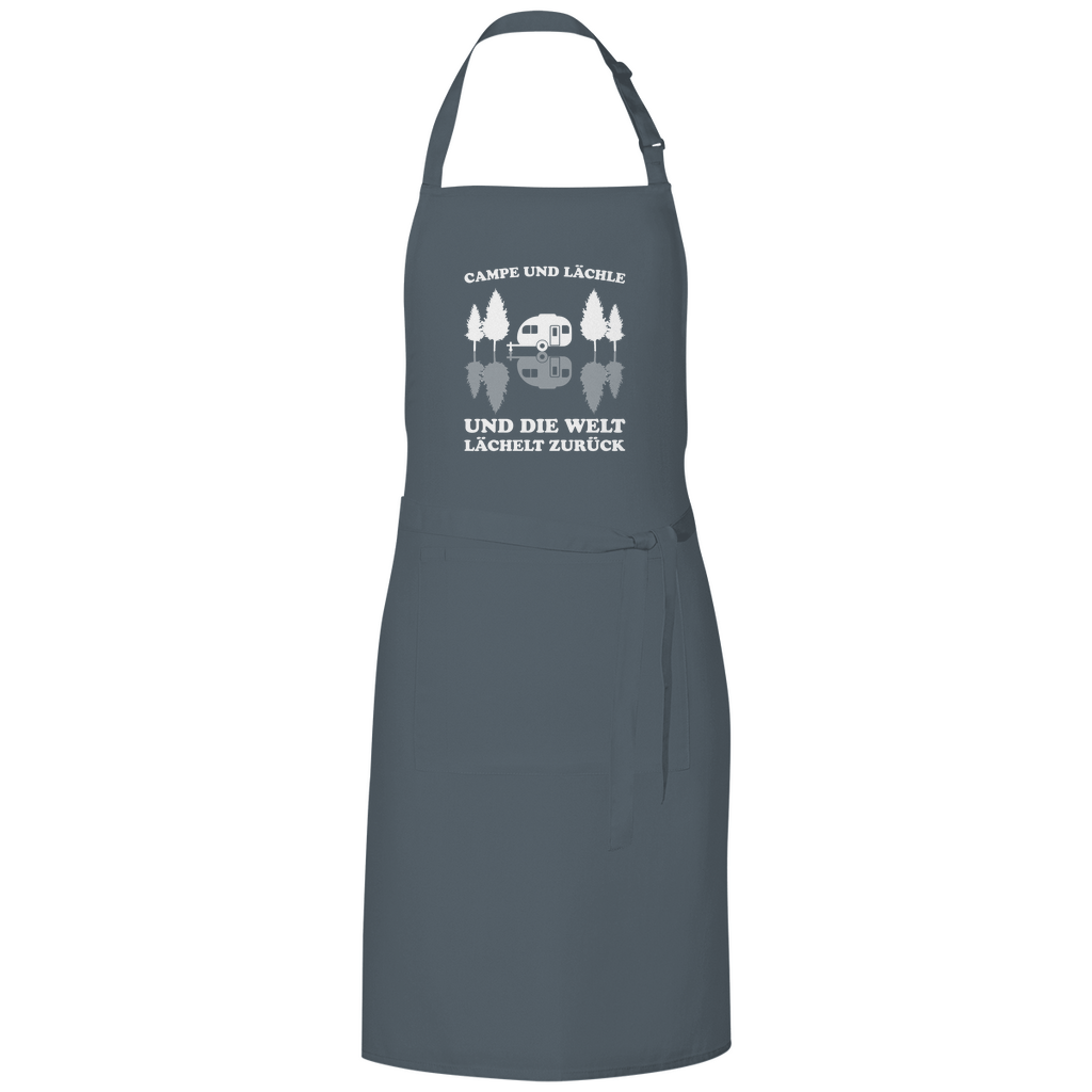 Campe und lächle - Grillschürze - Campingfamilie.de