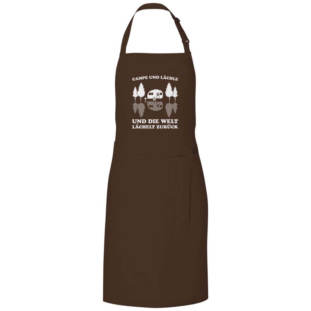Campe und lächle - Grillschürze - Campingfamilie.de