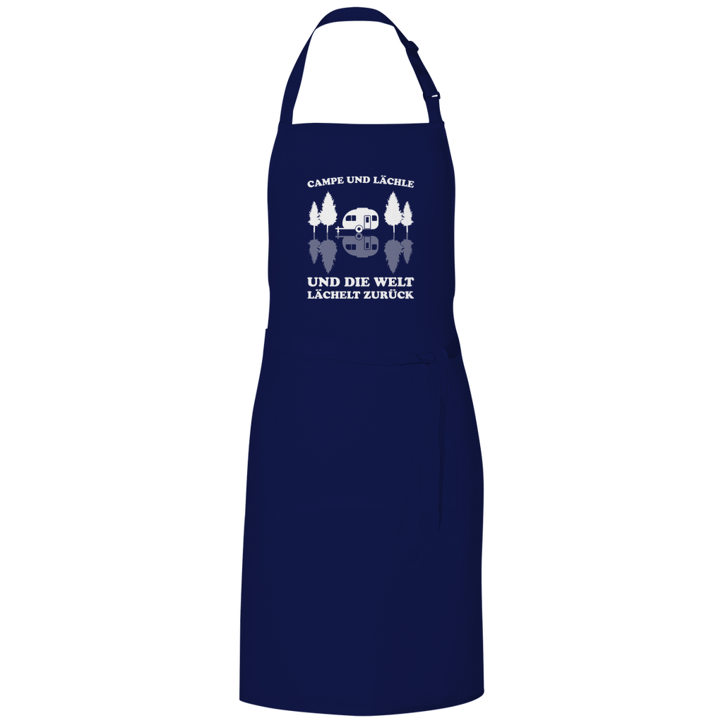 Campe und lächle - Grillschürze - Campingfamilie.de