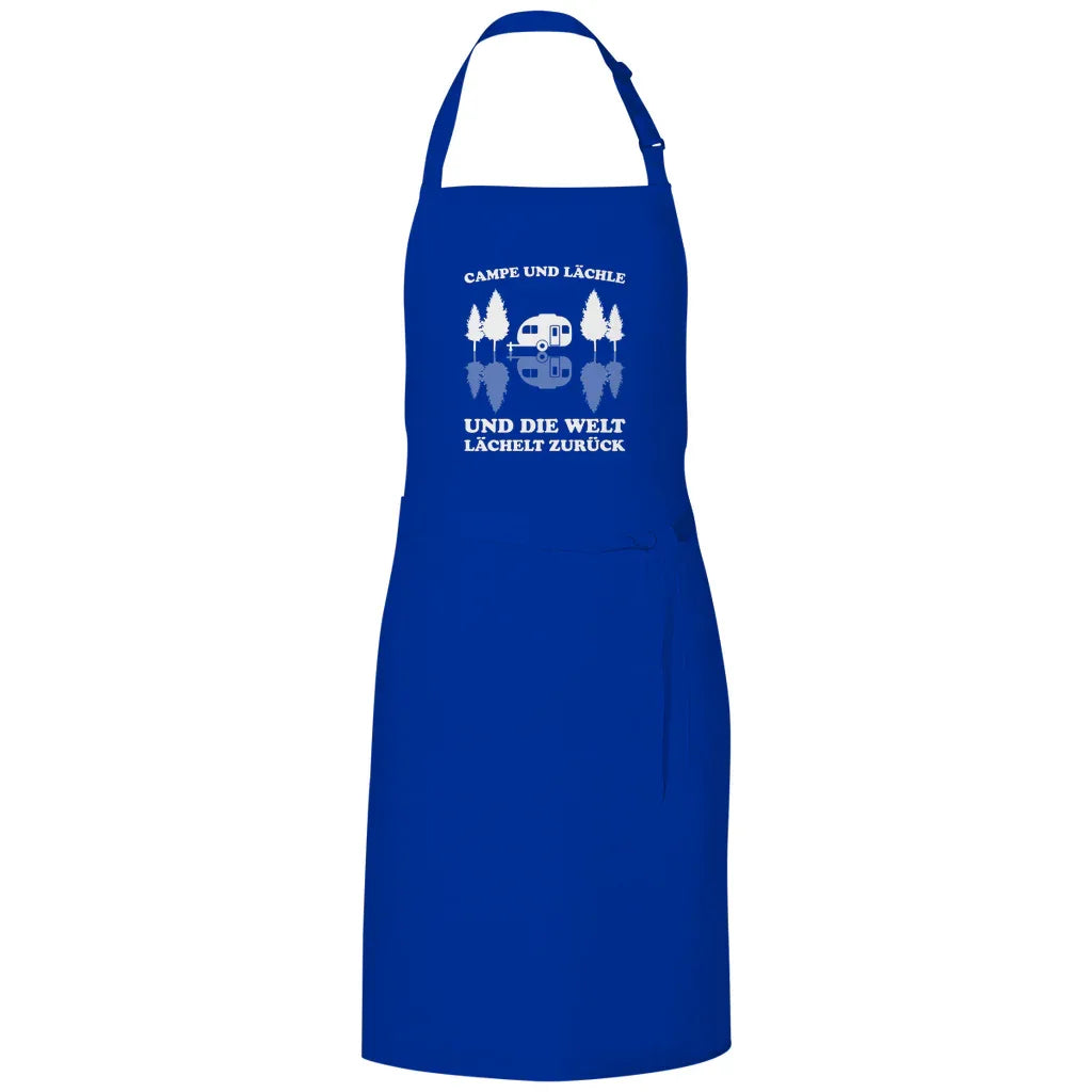 Campe und lächle - Grillschürze - Campingfamilie.de