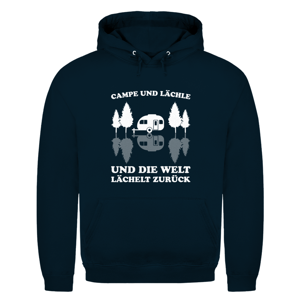 Campe und lächle - Männer Hoodie - Campingfamilie.de