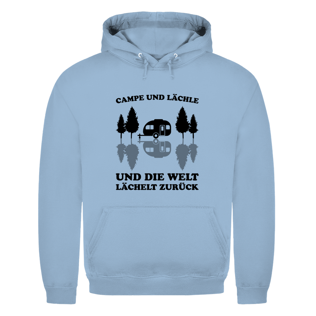 Campe und lächle - Männer Hoodie - Campingfamilie.de