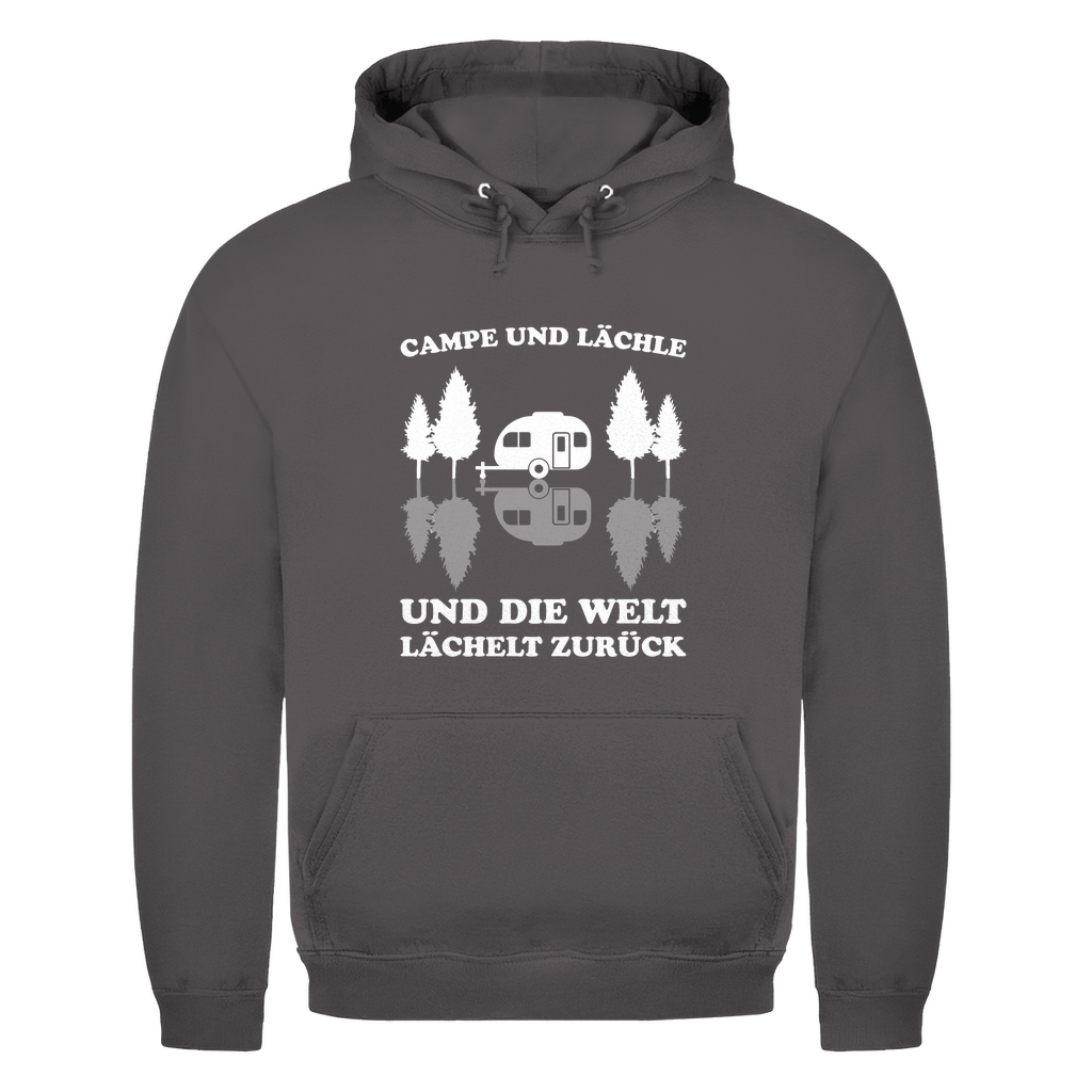 Campe und lächle - Männer Hoodie - Campingfamilie.de