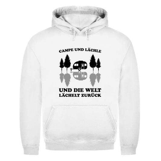 Campe und lächle - Männer Hoodie - Campingfamilie.de