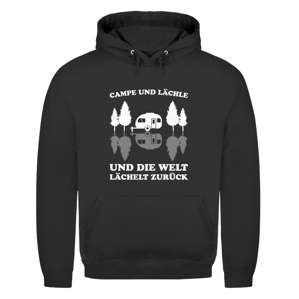 Campe und lächle - Männer Hoodie - Campingfamilie.de
