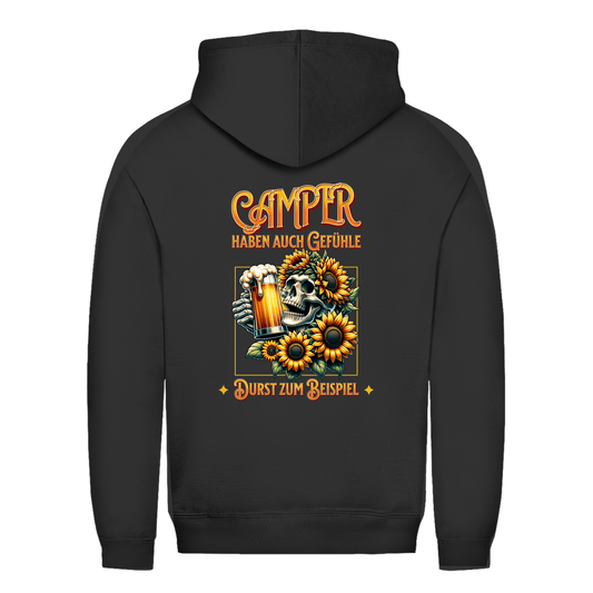 Camper haben auch Gefühle - Backprint Frauen Hoodie - Campingfamilie.de