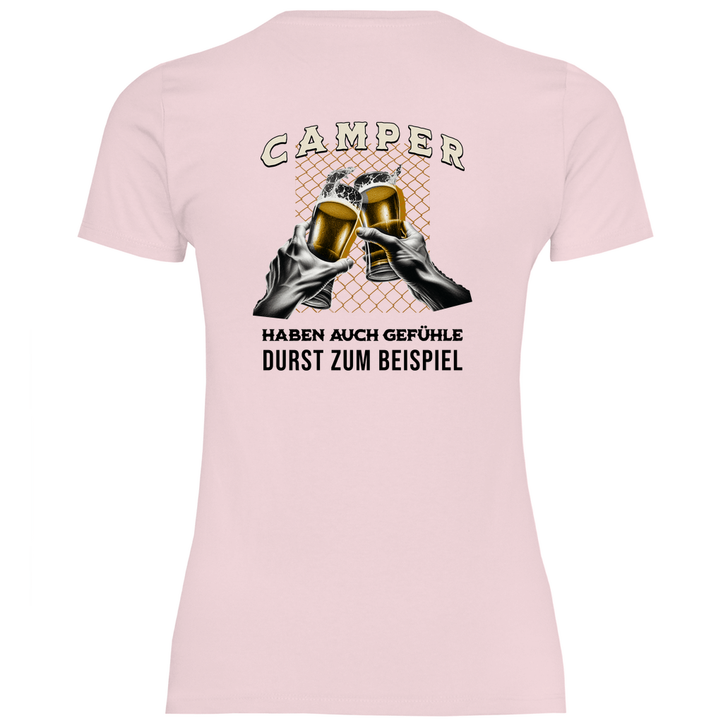 Camper haben auch Gefühle - Backprint Frauen Shirt - Campingfamilie.de