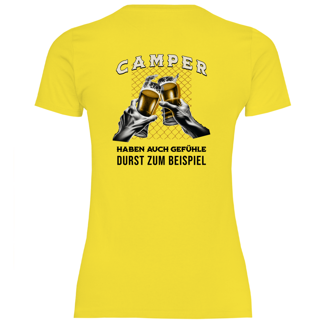 Camper haben auch Gefühle - Backprint Frauen Shirt - Campingfamilie.de