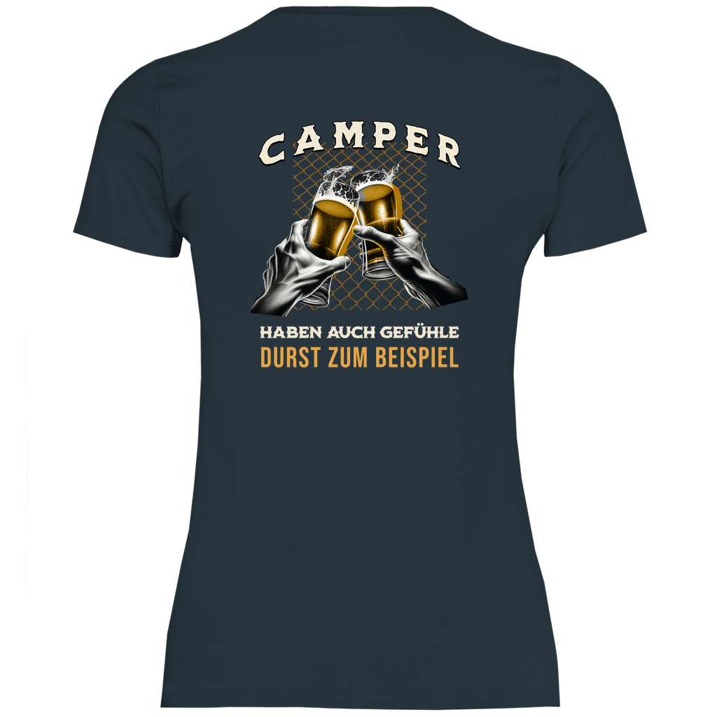 Camper haben auch Gefühle - Backprint Frauen Shirt - Campingfamilie.de