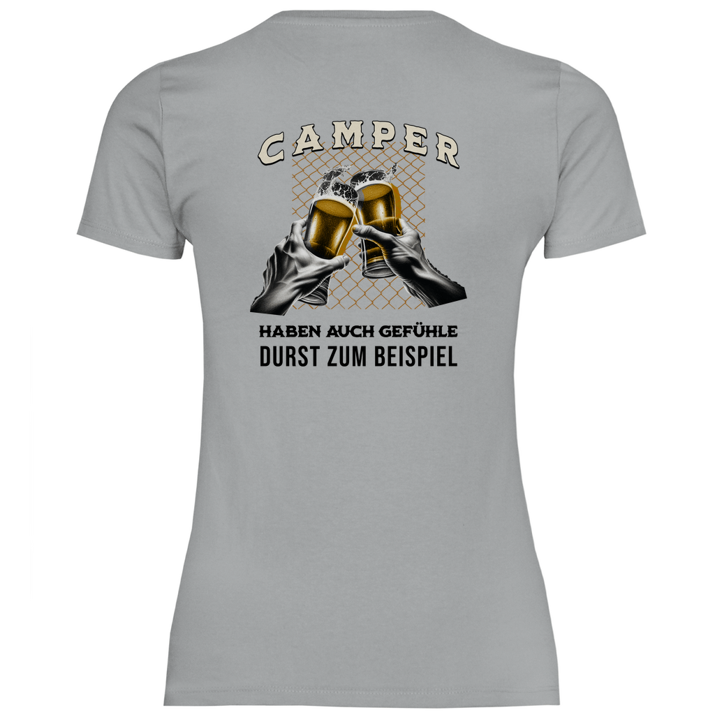Camper haben auch Gefühle - Backprint Frauen Shirt - Campingfamilie.de