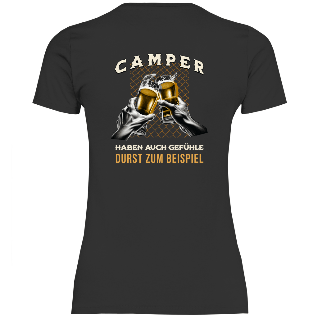 Camper haben auch Gefühle - Backprint Frauen Shirt - Campingfamilie.de