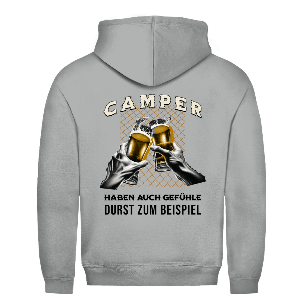 Camper haben auch Gefühle - Backprint Männer Hoodie - Campingfamilie.de