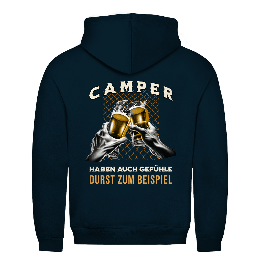 Camper haben auch Gefühle - Backprint Männer Hoodie - Campingfamilie.de