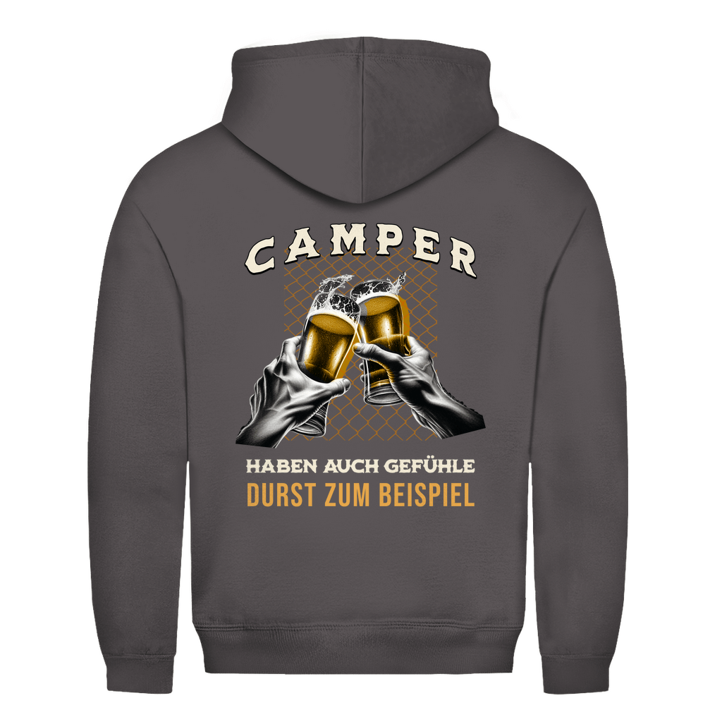 Camper haben auch Gefühle - Backprint Männer Hoodie - Campingfamilie.de