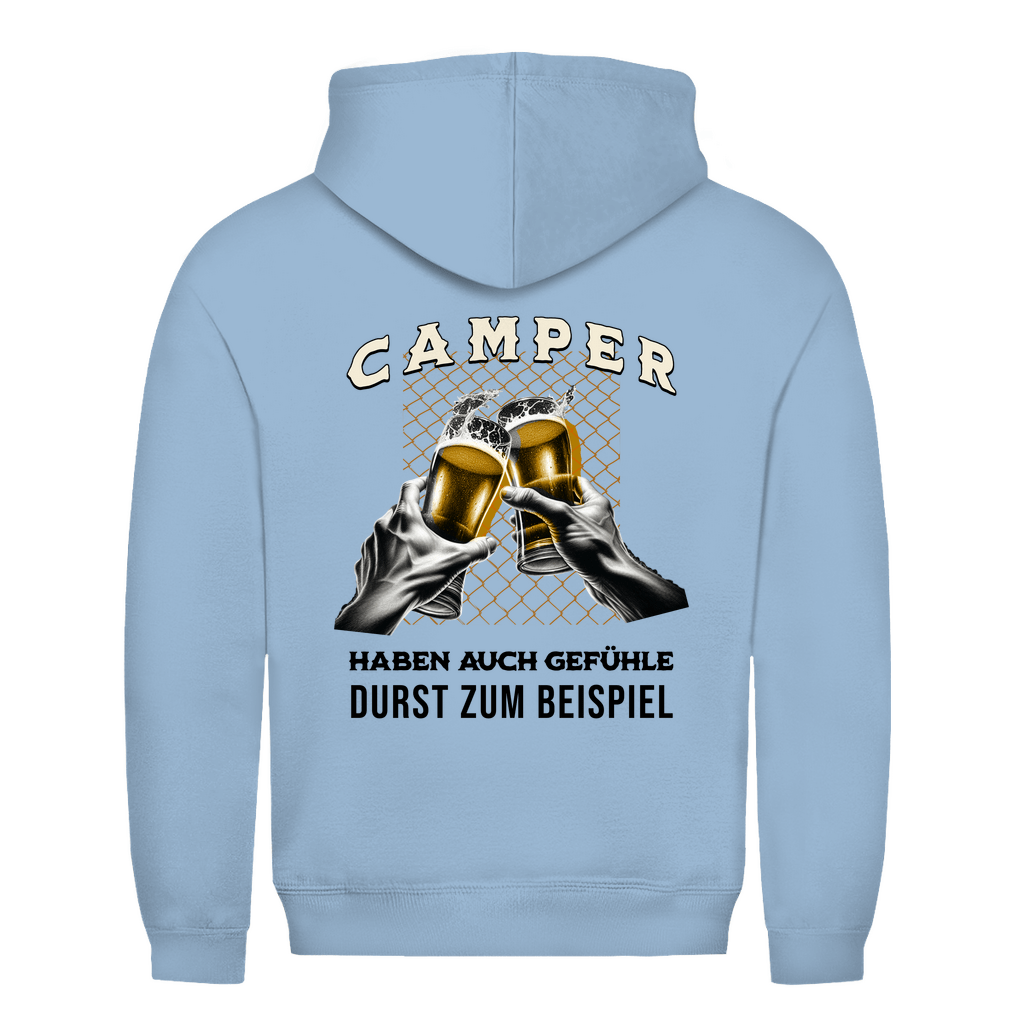 Camper haben auch Gefühle - Backprint Männer Hoodie - Campingfamilie.de