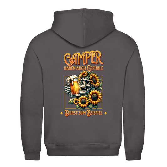 Camper haben auch Gefühle - Backprint Männer Hoodie - Campingfamilie.de