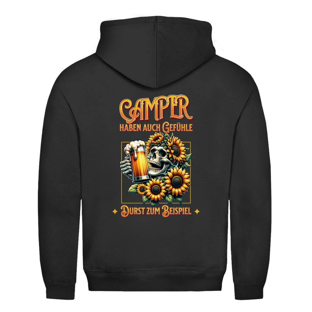 Camper haben auch Gefühle - Backprint Männer Hoodie - Campingfamilie.de