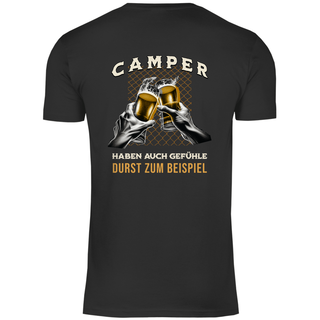 Camper haben auch Gefühle - Backprint Männer Shirt - Campingfamilie.de