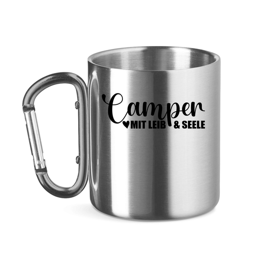 Camper mit Leib und Seele - Edelstahl Tasse - Campingfamilie.de