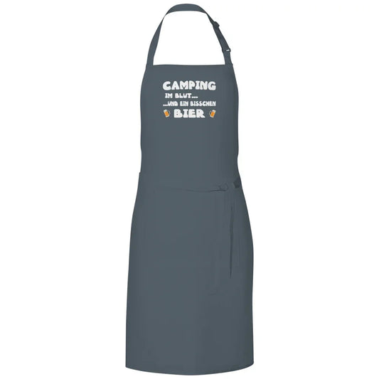 Camping im Blut...und ein bisschen Bier - Grillschürze - Campingfamilie.de