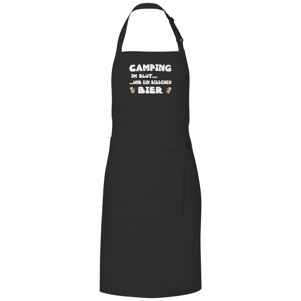 Camping im Blut...und ein bisschen Bier - Grillschürze - Campingfamilie.de