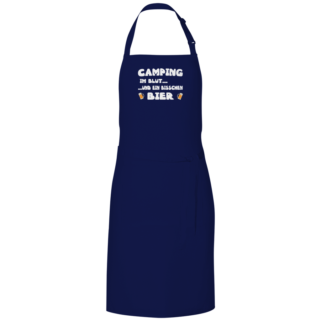 Camping im Blut...und ein bisschen Bier - Grillschürze - Campingfamilie.de