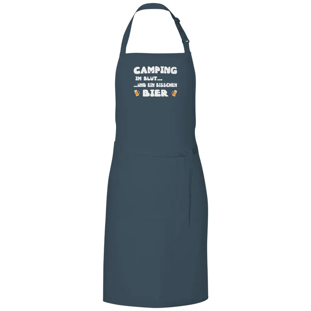 Camping im Blut...und ein bisschen Bier - Grillschürze - Campingfamilie.de