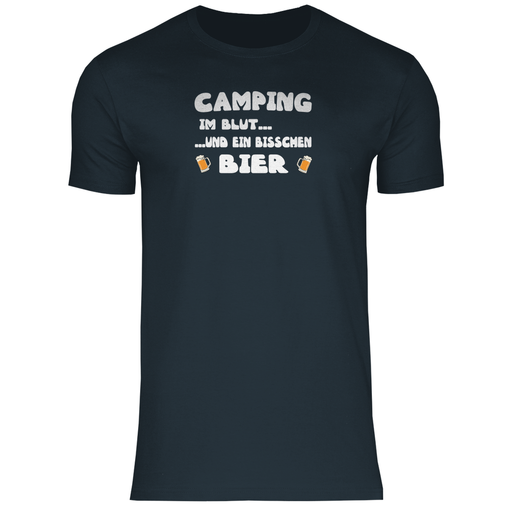 Camping im Blut...und ein bisschen Bier - Herren Shirt - Campingfamilie.de
