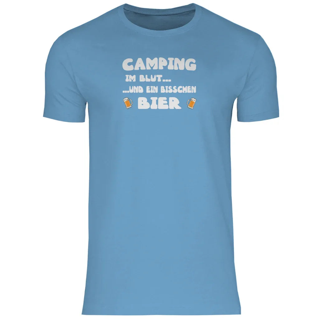 Camping im Blut...und ein bisschen Bier - Herren Shirt - Campingfamilie.de