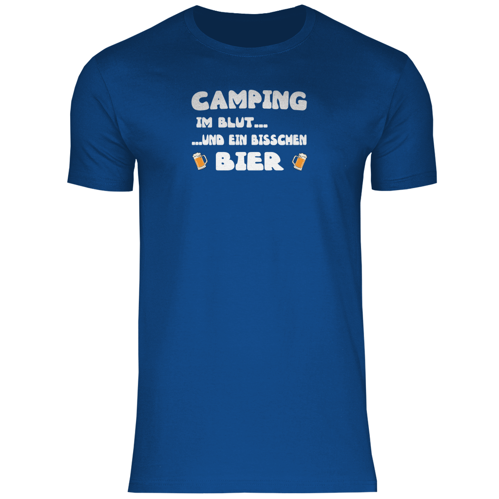 Camping im Blut...und ein bisschen Bier - Herren Shirt - Campingfamilie.de