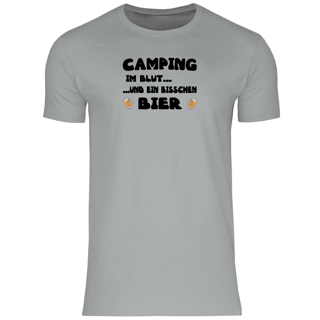 Camping im Blut...und ein bisschen Bier - Herren Shirt - Campingfamilie.de