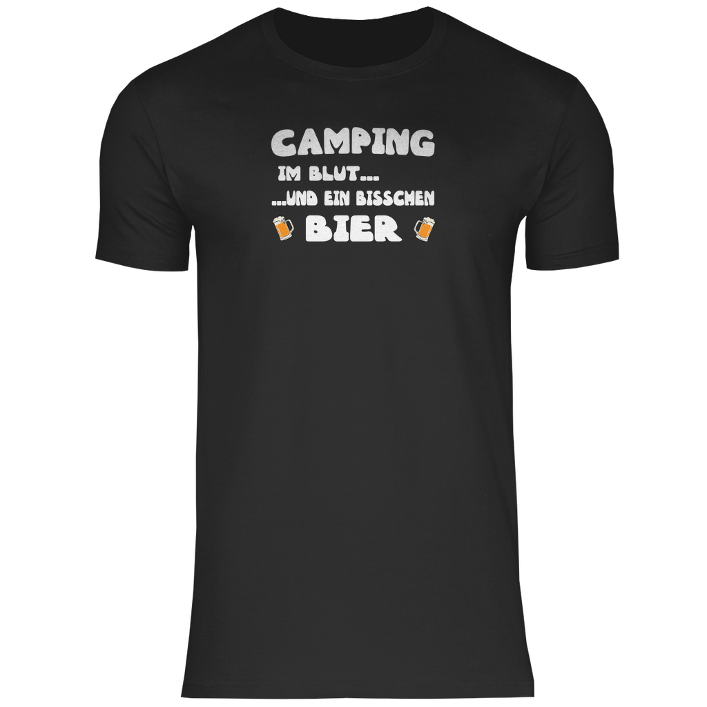 Camping im Blut...und ein bisschen Bier - Herren Shirt - Campingfamilie.de