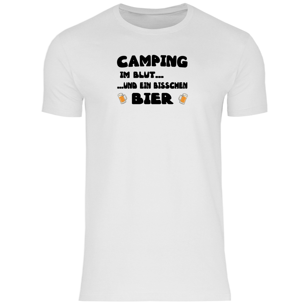 Camping im Blut...und ein bisschen Bier - Herren Shirt - Campingfamilie.de