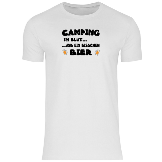 Camping im Blut...und ein bisschen Bier - Herren Shirt - Campingfamilie.de