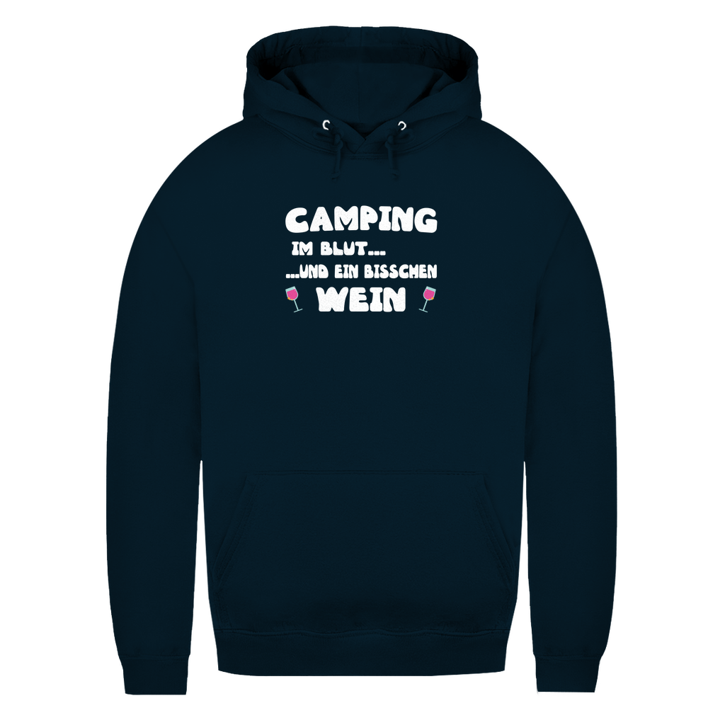 Camping im Blut...und ein bisschen Wein - Frauen Hoodie - Campingfamilie.de