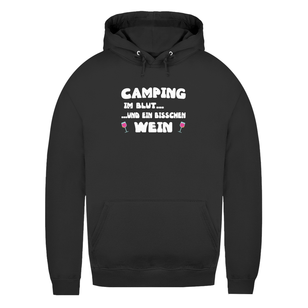 Camping im Blut...und ein bisschen Wein - Frauen Hoodie - Campingfamilie.de