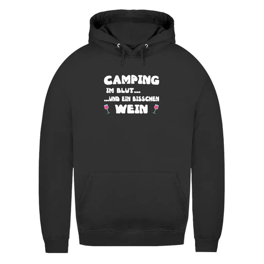 Camping im Blut...und ein bisschen Wein - Frauen Hoodie - Campingfamilie.de