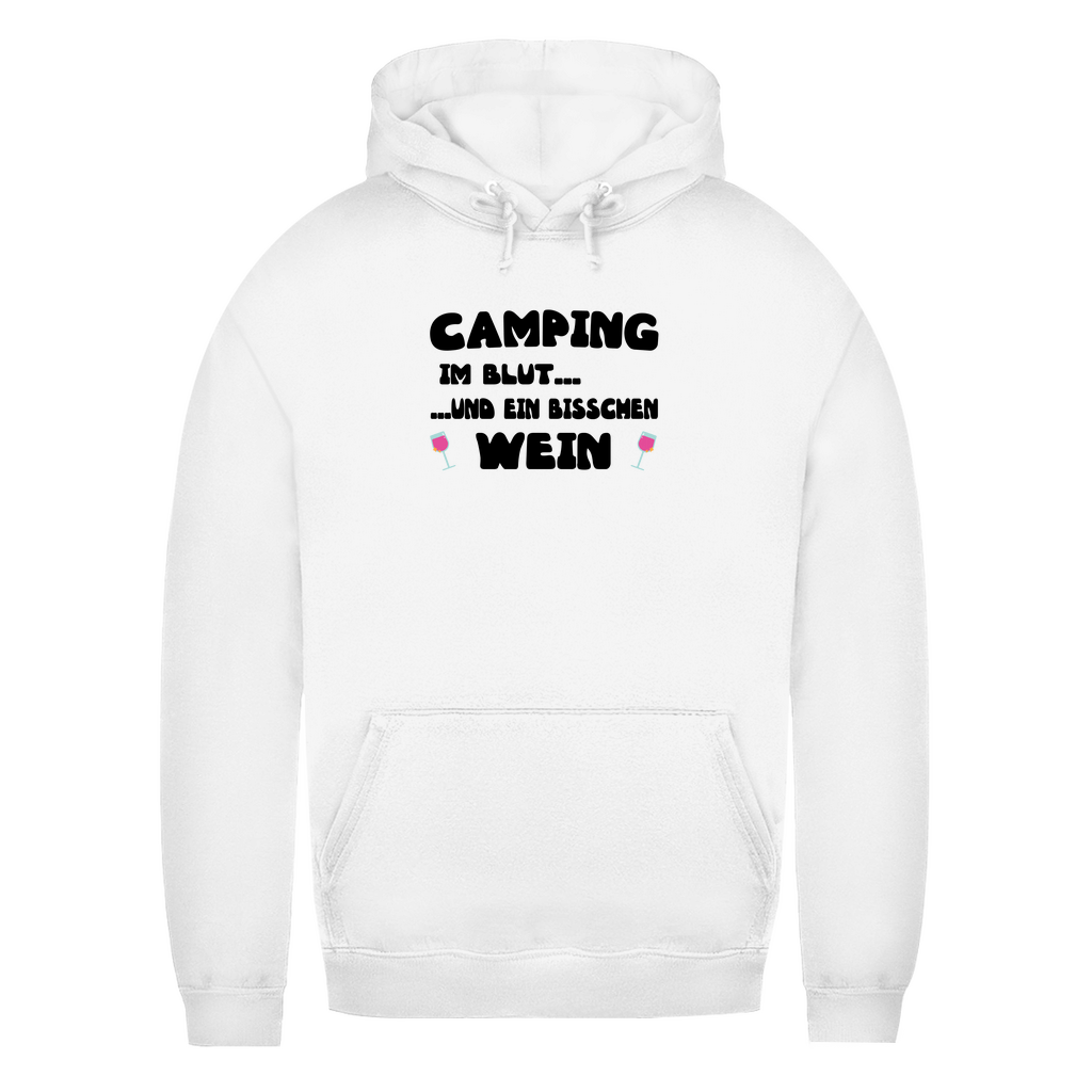Camping im Blut...und ein bisschen Wein - Frauen Hoodie - Campingfamilie.de