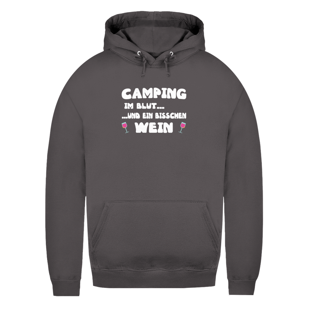 Camping im Blut...und ein bisschen Wein - Frauen Hoodie - Campingfamilie.de